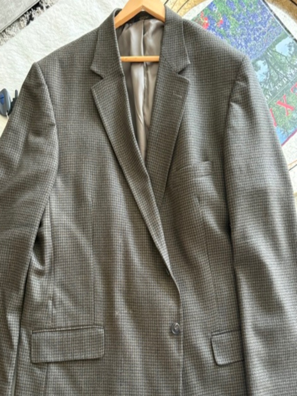 Hardwick Clothes Houndstooth Sport Coat Blazer Brown Black 52L Big & Tall